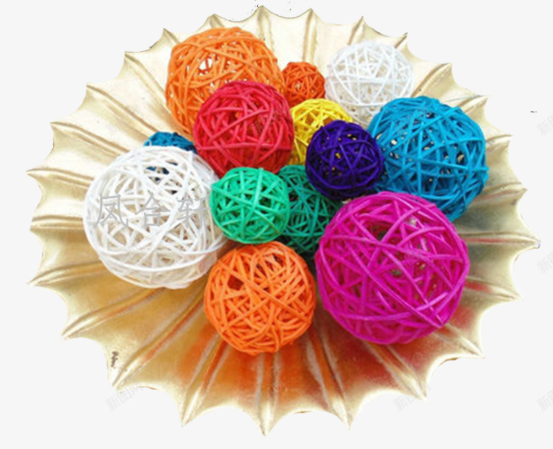 盘装藤球png免抠素材_88icon https://88icon.com 产品实物 好看 家居摆放 绚丽 装饰物 鲜艳