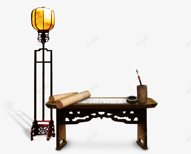 中国风灯具八仙桌案卷毛笔笔筒png免抠素材_88icon https://88icon.com 中国风 八仙桌 案卷 毛笔 灯具 笔筒