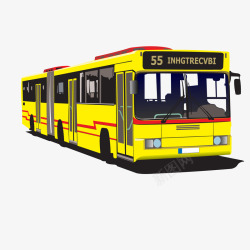 卡通黄色的公交车矢量图素材
