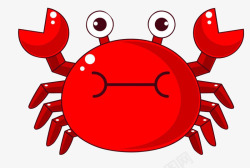 红色螃蟹螃蟹手绘卡通高清图片