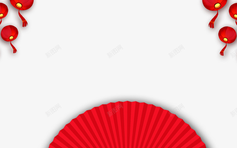 新年装饰001png免抠素材_88icon https://88icon.com 年货节元素 新年装饰 灯笼 红扇子