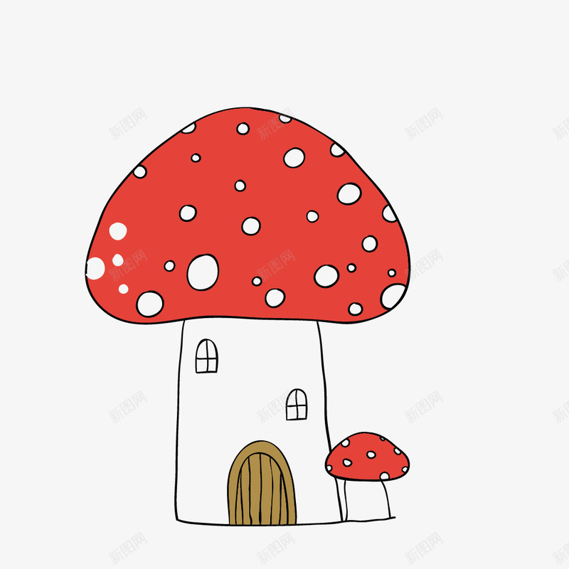 卡通简约蘑菇房屋png免抠素材_88icon https://88icon.com 卡通 房屋 手绘 简约 蘑菇