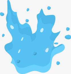 创意蓝色卡通冰块水图素材