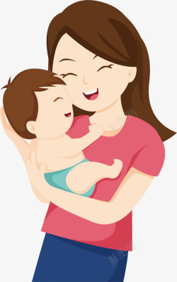 开心的婴儿母亲节抱着婴儿的妈妈高清图片