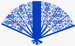 青花扇子素材