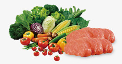 高清小麦免抠png实物新鲜的蔬菜和肉图高清图片