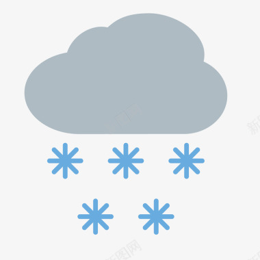 寒冷蓝色下雪天气图标矢量图图标