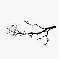剪影的树干枯的枝条图标高清图片