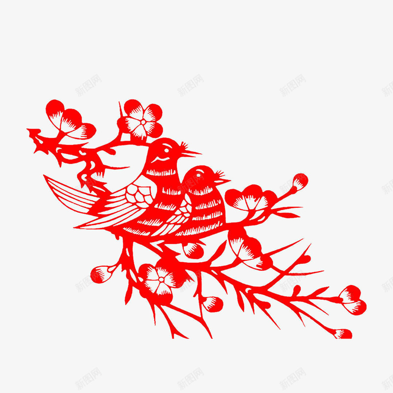 鸳鸯剪纸png免抠素材_88icon https://88icon.com 新年剪纸 梅花 红色 网页工笔画鸳鸯 鸟 鸳鸯logo