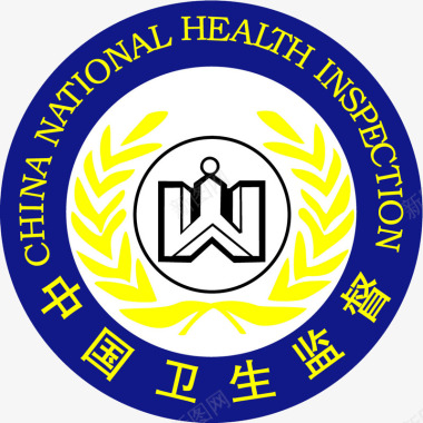 中国素材中国卫生监督金色稻穗徽章图标图标