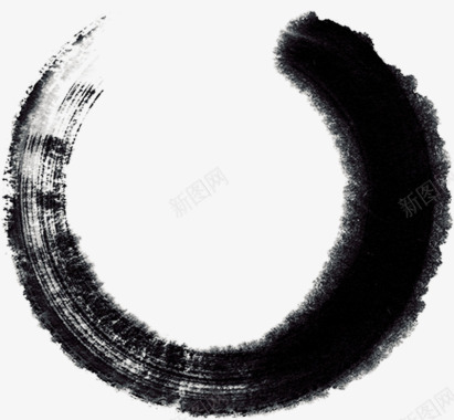 日本风黑色圆圈笔墨风图标图标