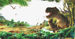 远古时期的动物原始森林恐龙高清图片