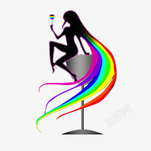 五彩酒杯女生高清图片