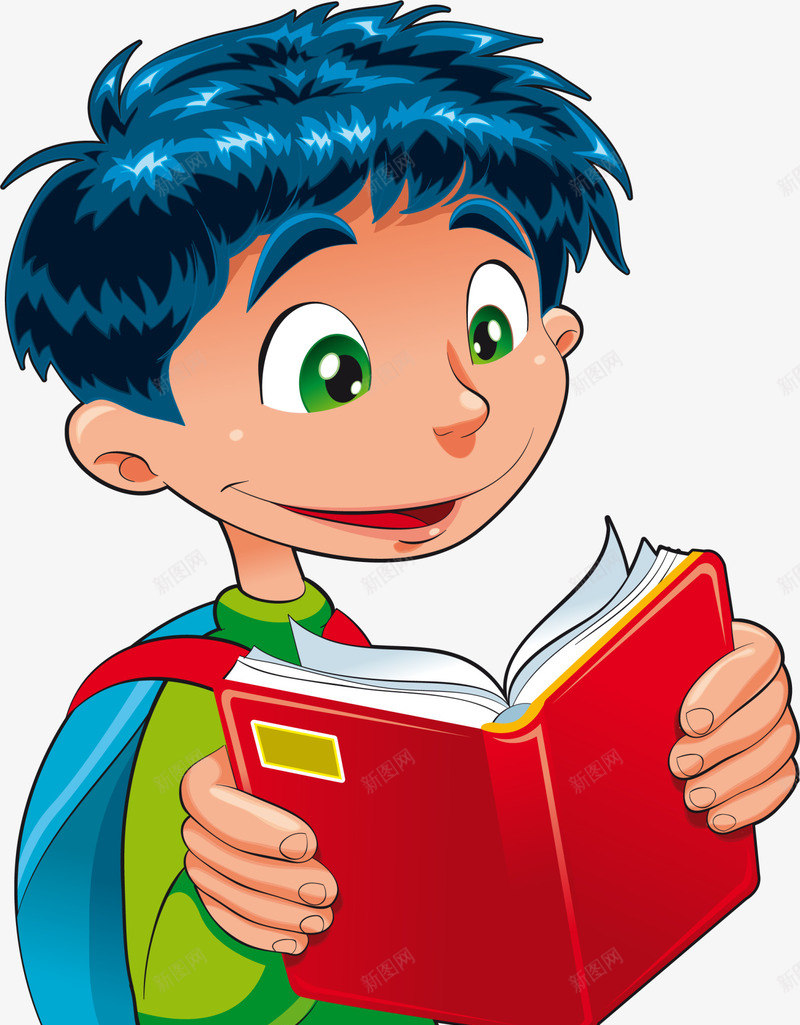 开学季看书的小男孩png免抠素材_88icon https://88icon.com 可爱小男孩 开学季 开心 拿着书本 看书的小男孩 红色书本