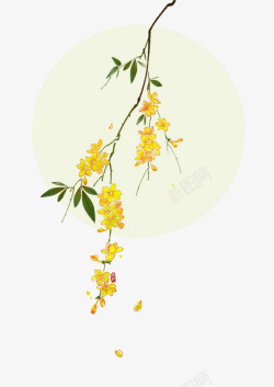 黄色手绘桂花矢量图高清图片