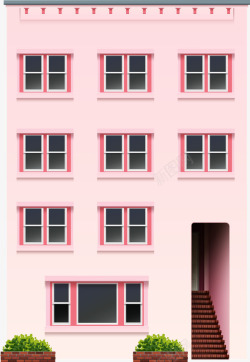 粉红色楼房素材