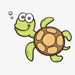 卡通手绘海龟动物矢量图素材