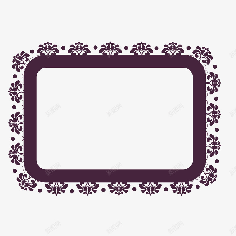 卡通紫色花纹矩形相框矢量图ai免抠素材_88icon https://88icon.com 卡通 相框 矩形 紫色 花纹 矢量图