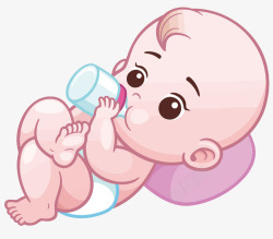 卡通婴儿设计喝奶的婴儿高清图片