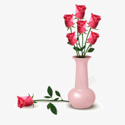 简约花瓶清新浪漫插瓶玫瑰花高清图片