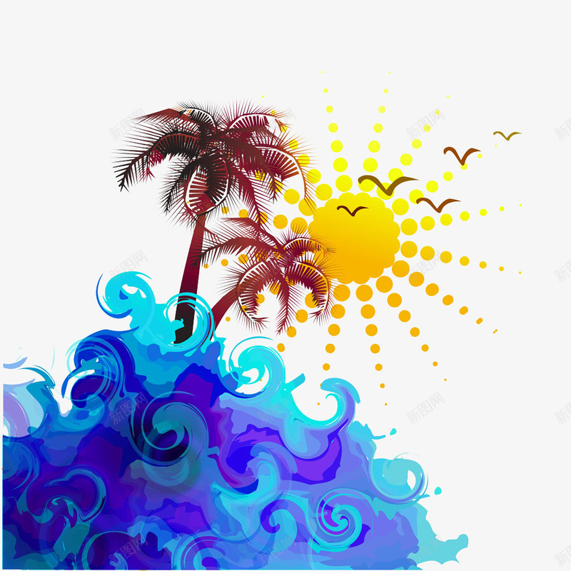 阳光灿烂的沙滩png免抠素材_88icon https://88icon.com 免费 免费图片 沙滩 沙滩图片 海报设计图片 海边 海边素材