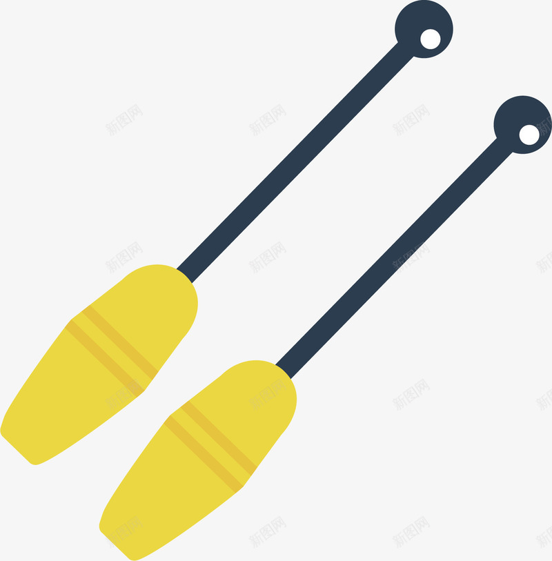 黄色的船桨矢量图ai免抠素材_88icon https://88icon.com 不规则 创意 工具 船桨 设计 黄色 矢量图