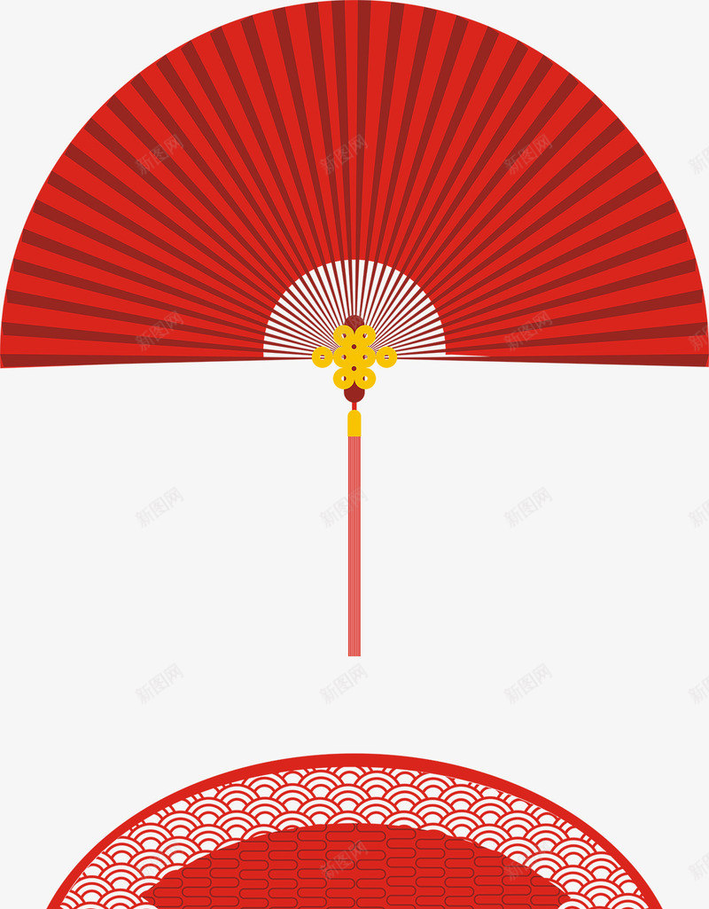 中国风红色扇子png免抠素材_88icon https://88icon.com 中国结 中国风 卡通樱花红色扇子 扇子 特色 红色