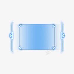 矩形框蓝色炫酷边框高清图片