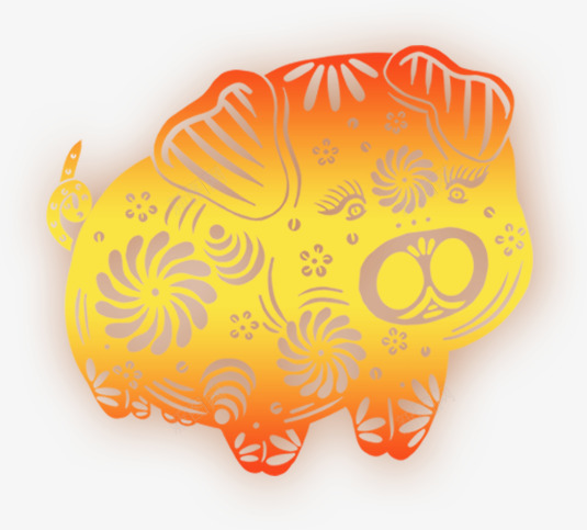 呆萌可爱剪纸猪png免抠素材_88icon https://88icon.com 剪纸 可爱 呆萌 猪