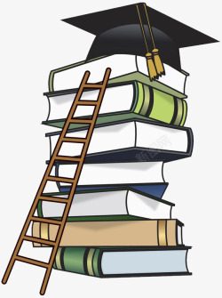 书本博士帽素材书本与梯子高清图片