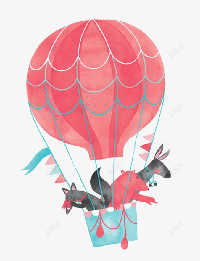 手绘热气球卡通可爱png免抠素材_88icon https://88icon.com 卡通 可爱 手绘 热气球