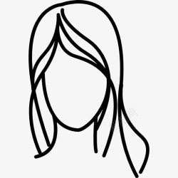 浪头女性长波浪头发的轮廓图标高清图片