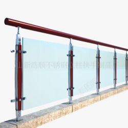 清新商场钢化玻璃栏杆实物素材