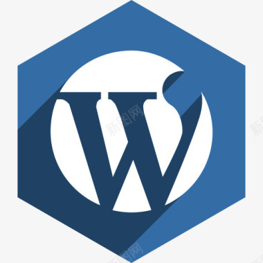 六角媒体阴影社会WordPre图标图标