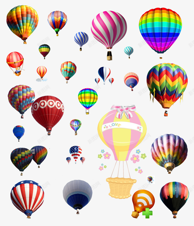 热气球png免抠素材_88icon https://88icon.com 中型 大型 小型 热气球 空气球