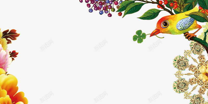 节日花鸟背景海报png免抠素材_88icon https://88icon.com 促销海报 活动海报元素 海报 海报背景 背景 背景海报 节日 节日海报 节日背景 花鸟 鸟语花香