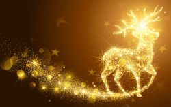 圣诞节贺卡设计圣诞节金光闪闪麋鹿高清图片