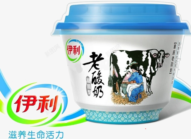 伊利老酸奶png免抠素材_88icon https://88icon.com 中国风 平面设计 老酸奶 蓝色 食品