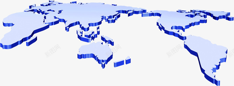 蓝色世界地图png免抠素材_88icon https://88icon.com 世界地图轮廓 五大洲 全球 地图 立体 蓝色