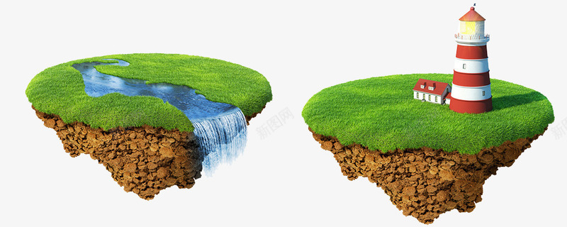 浮空岛灯塔流水png免抠素材_88icon https://88icon.com 天空岛 流水 灯塔 素材