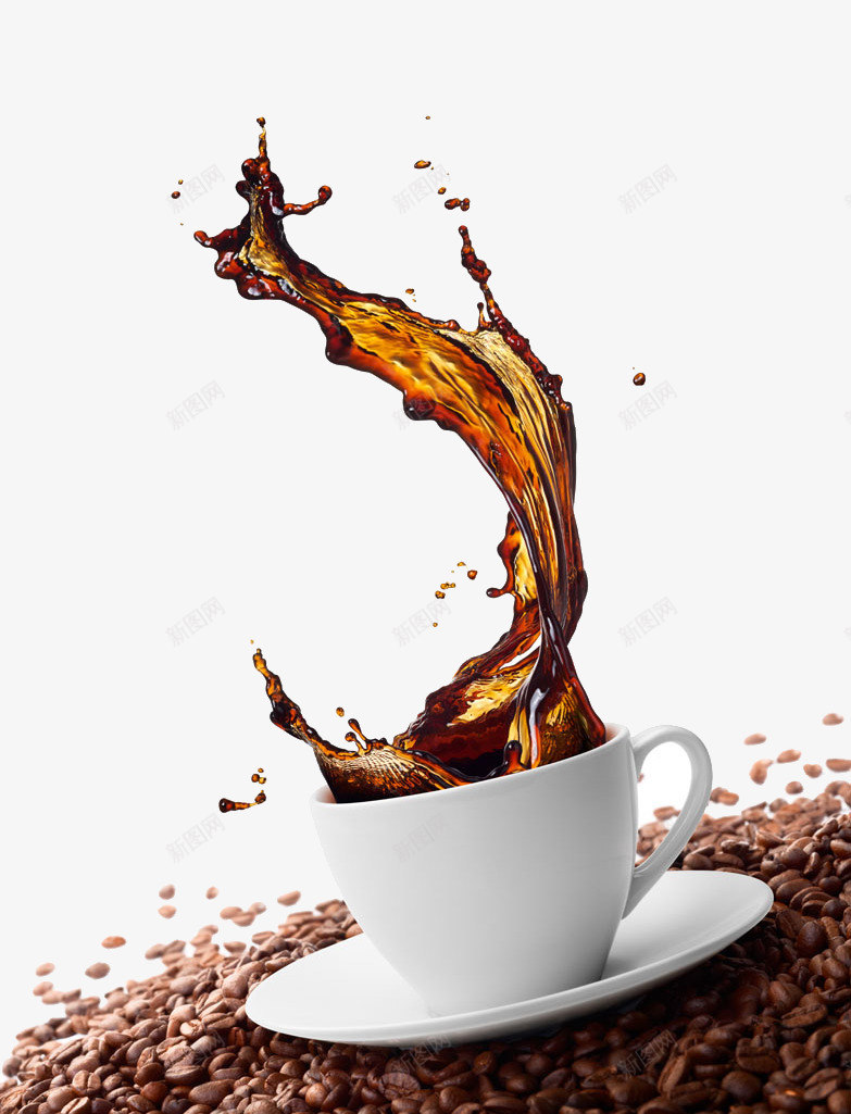 咖啡飞溅效果png免抠素材_88icon https://88icon.com 免抠元素 免费下载 咖啡 杯子 海报 火花飞溅 飞溅