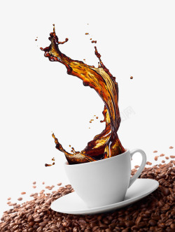 冰咖啡海报咖啡飞溅效果高清图片