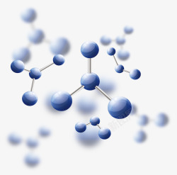 蓝色分子结构蓝色科技生物分子高清图片