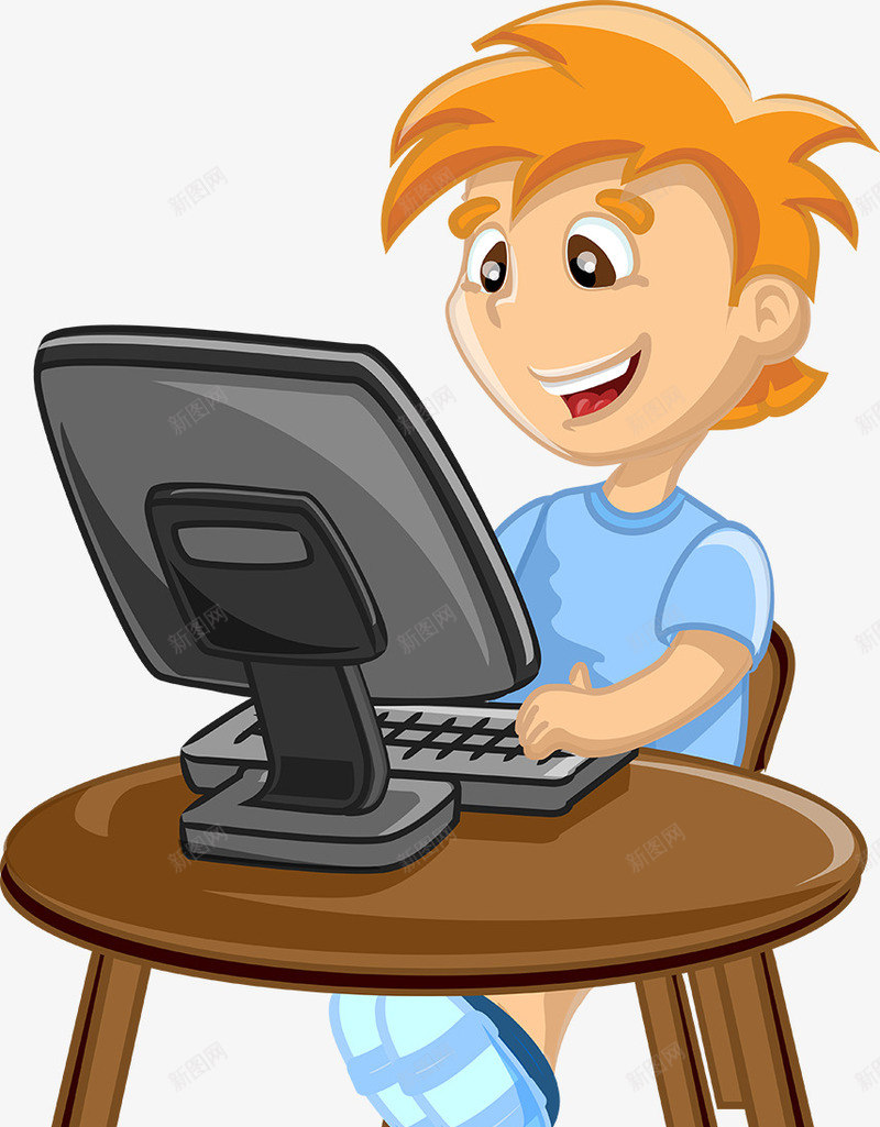 玩电脑png免抠素材_88icon https://88icon.com 上学 人物 儿童 六一元素 卡通 坐姿端正 学生 小孩 打游戏 玩电脑 玩电脑坐姿 电脑