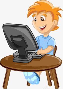 小孩玩电脑玩电脑高清图片