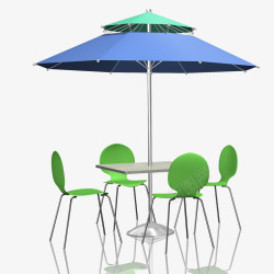 户外桌椅太阳伞素材