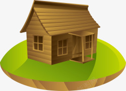 森林小屋卡通木板屋图标高清图片