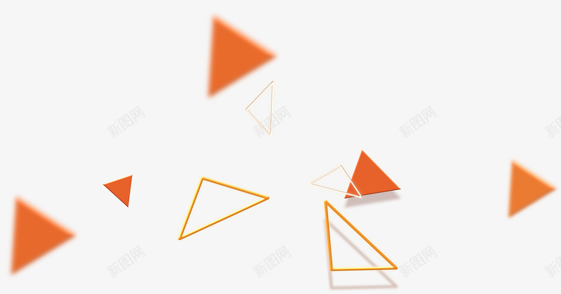 橙色三角形漂浮psd免抠素材_88icon https://88icon.com 三角形 免抠PNG 橙色 漂浮素材 简约