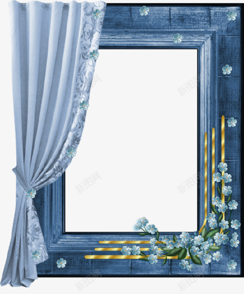 白色窗帘相框png免抠素材_88icon https://88icon.com 卡通相框 唯美背景 时尚 窗帘相框 花朵