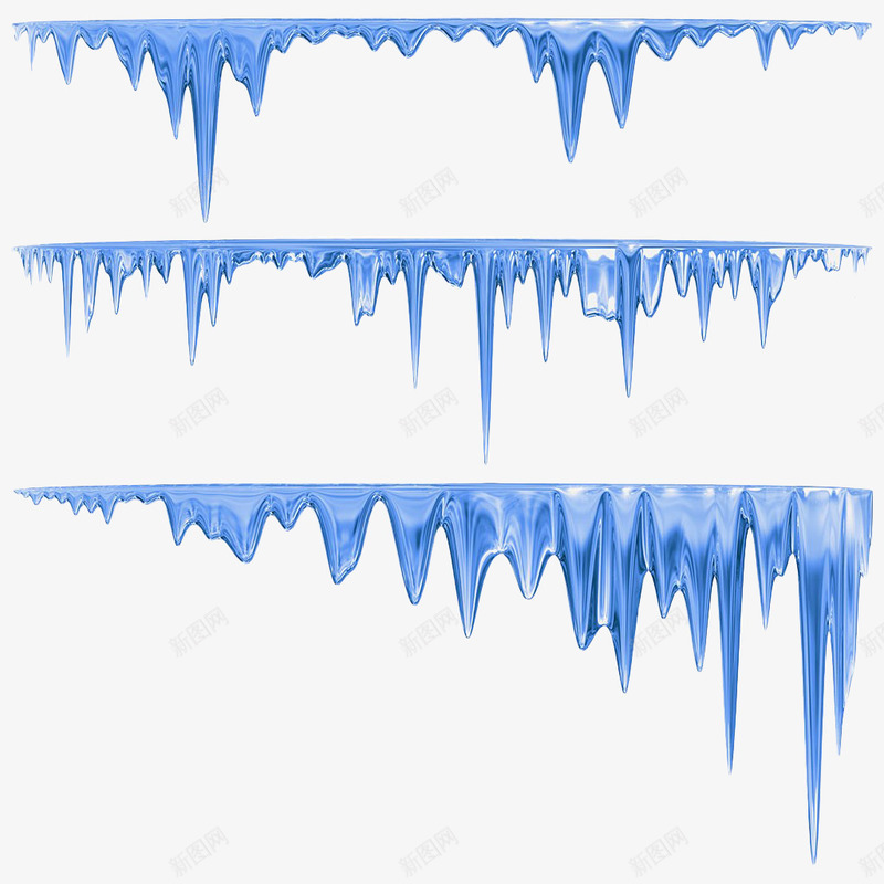 蓝色手绘冰柱png免抠素材_88icon https://88icon.com 冰 冰柱 冰渣 凉爽 手绘 碎冰 蓝色 透明